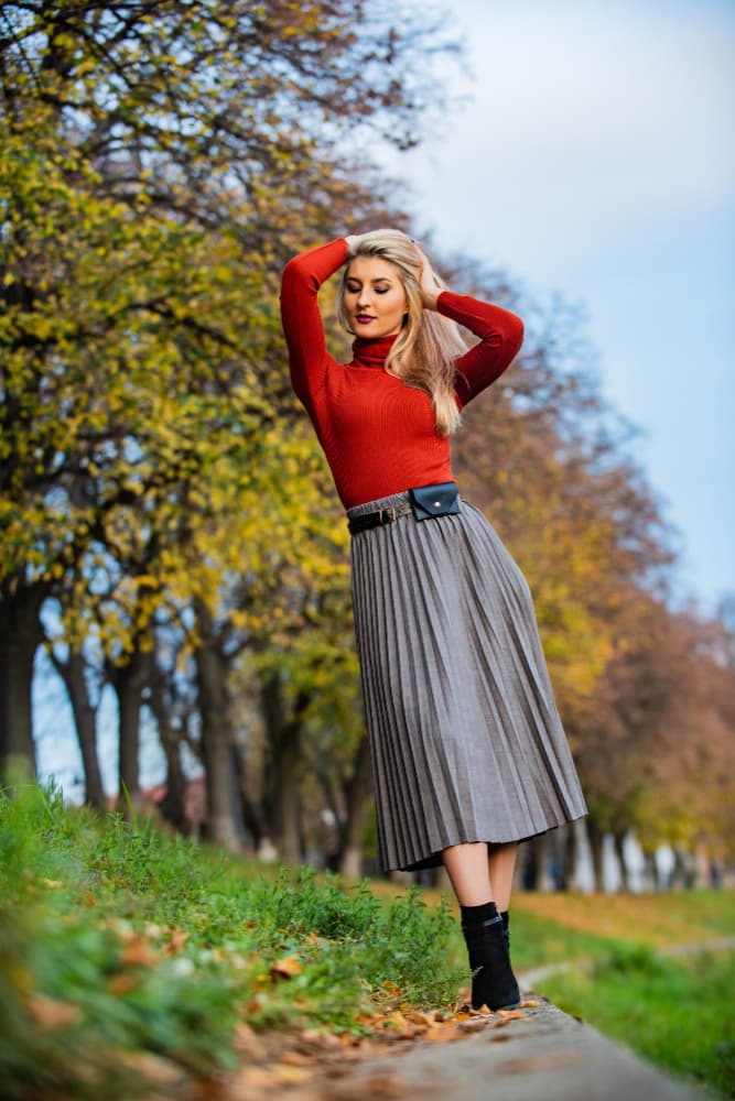 Pleated Midi Skirt